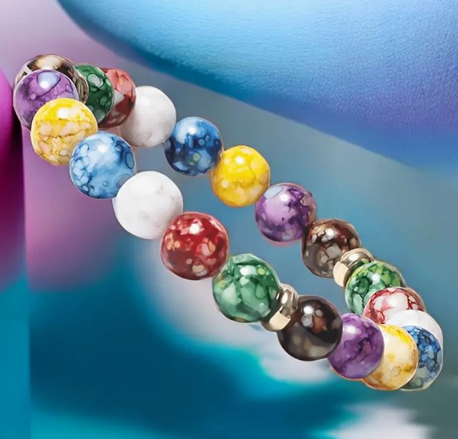 Beaded Bracelet - Watercolor Design