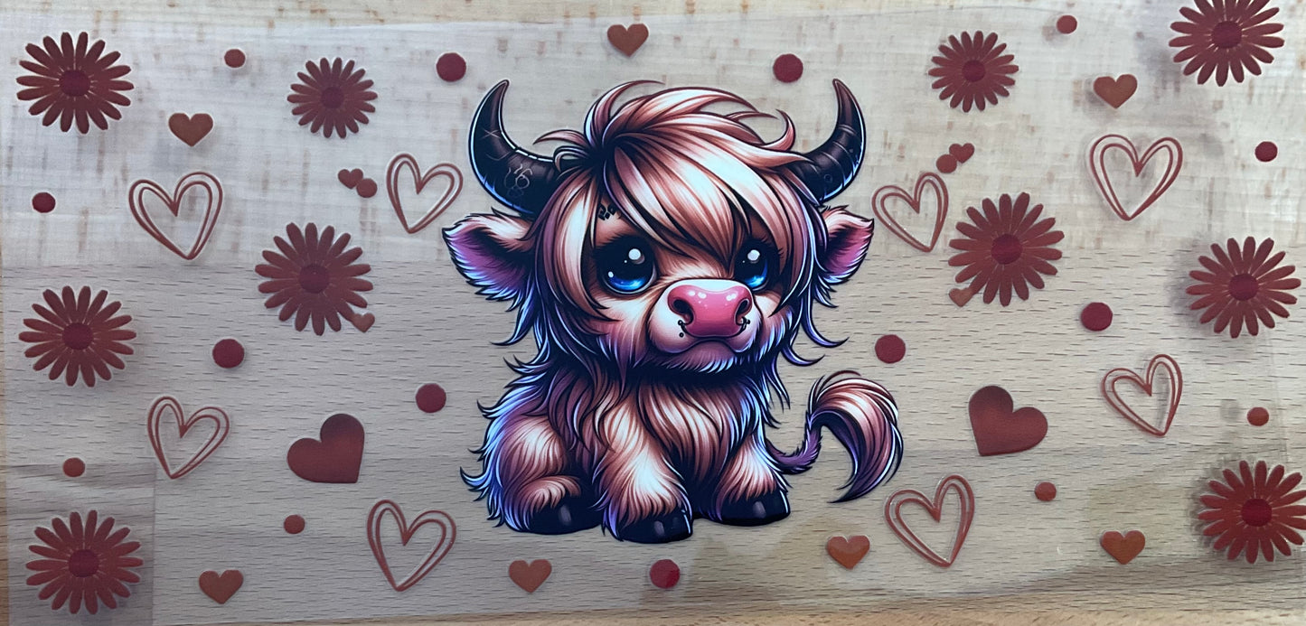 Brown Cow Hearts - UV DTF Tumbler Wrap