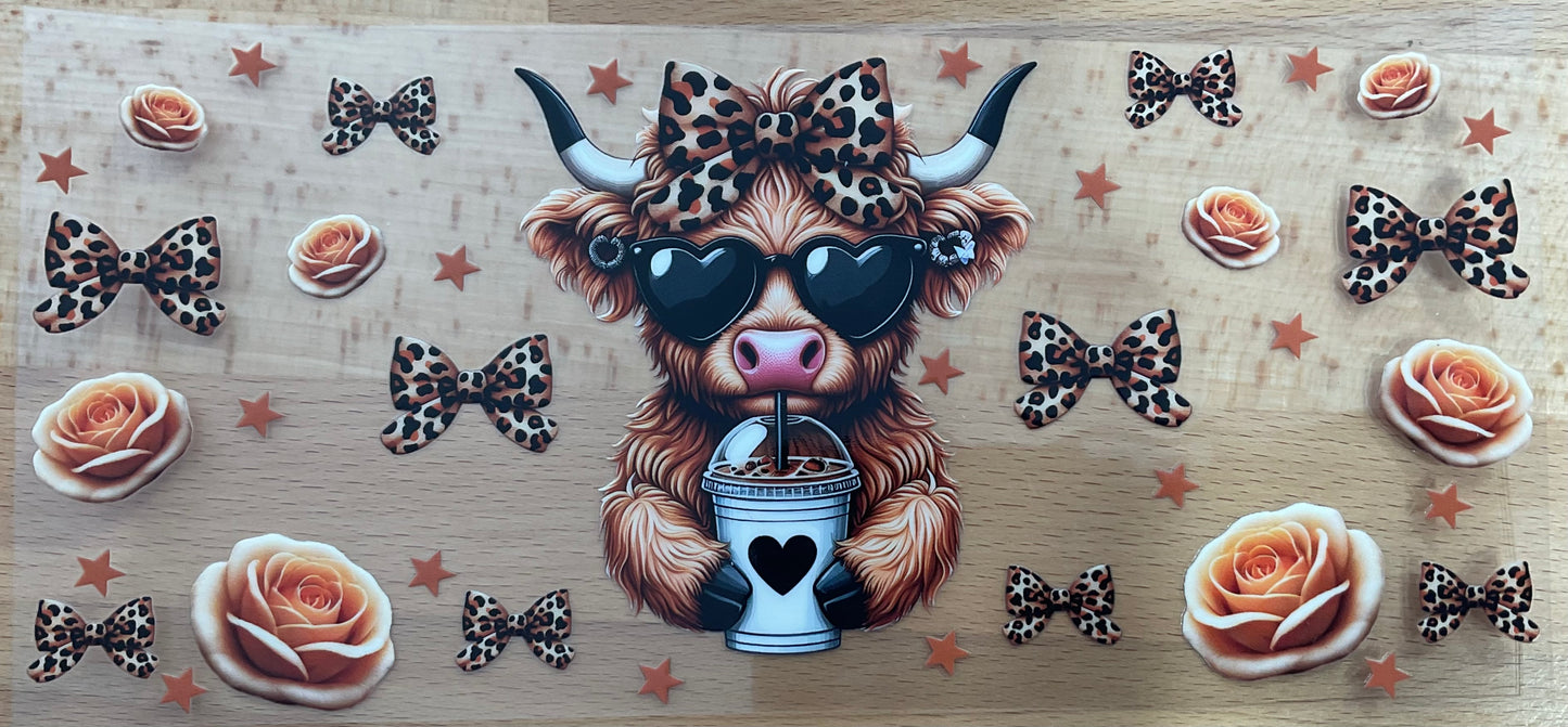 Cow Leopard Bows - UV DTF Tumbler Wrap