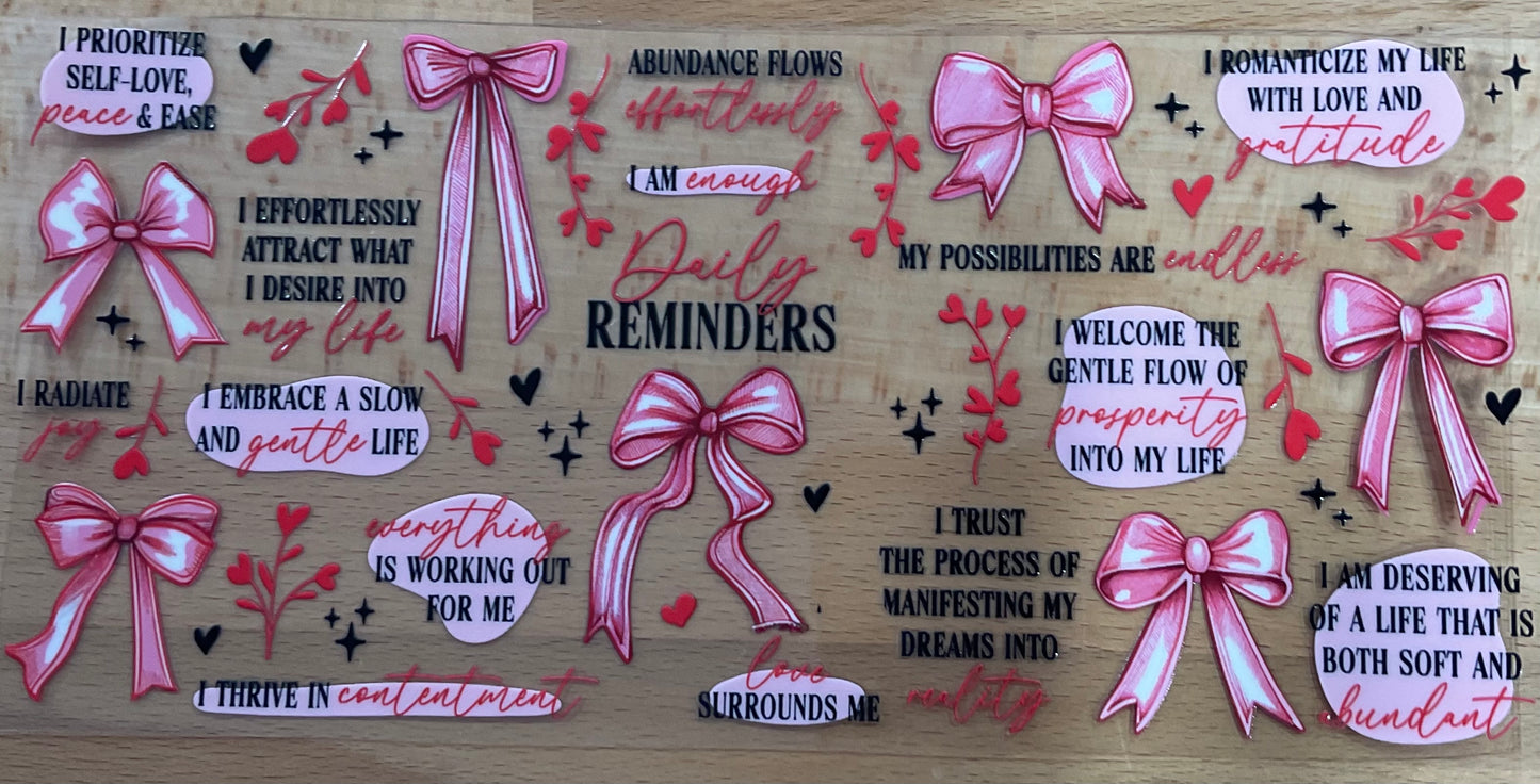 Positive Daily Reminders - UV DTF Tumbler Wrap