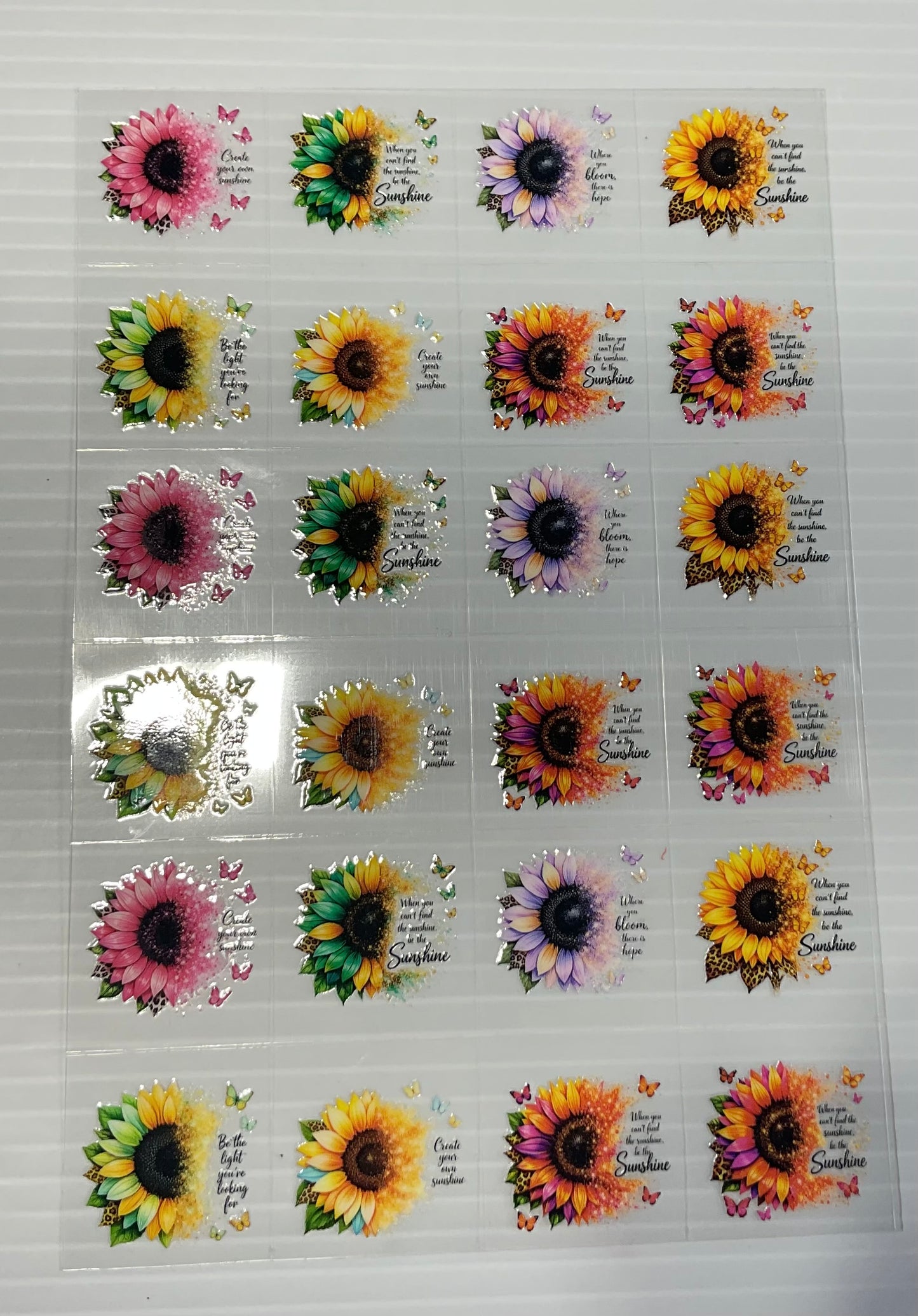 Positive Sunflowers - UV DTF Kiss Cut