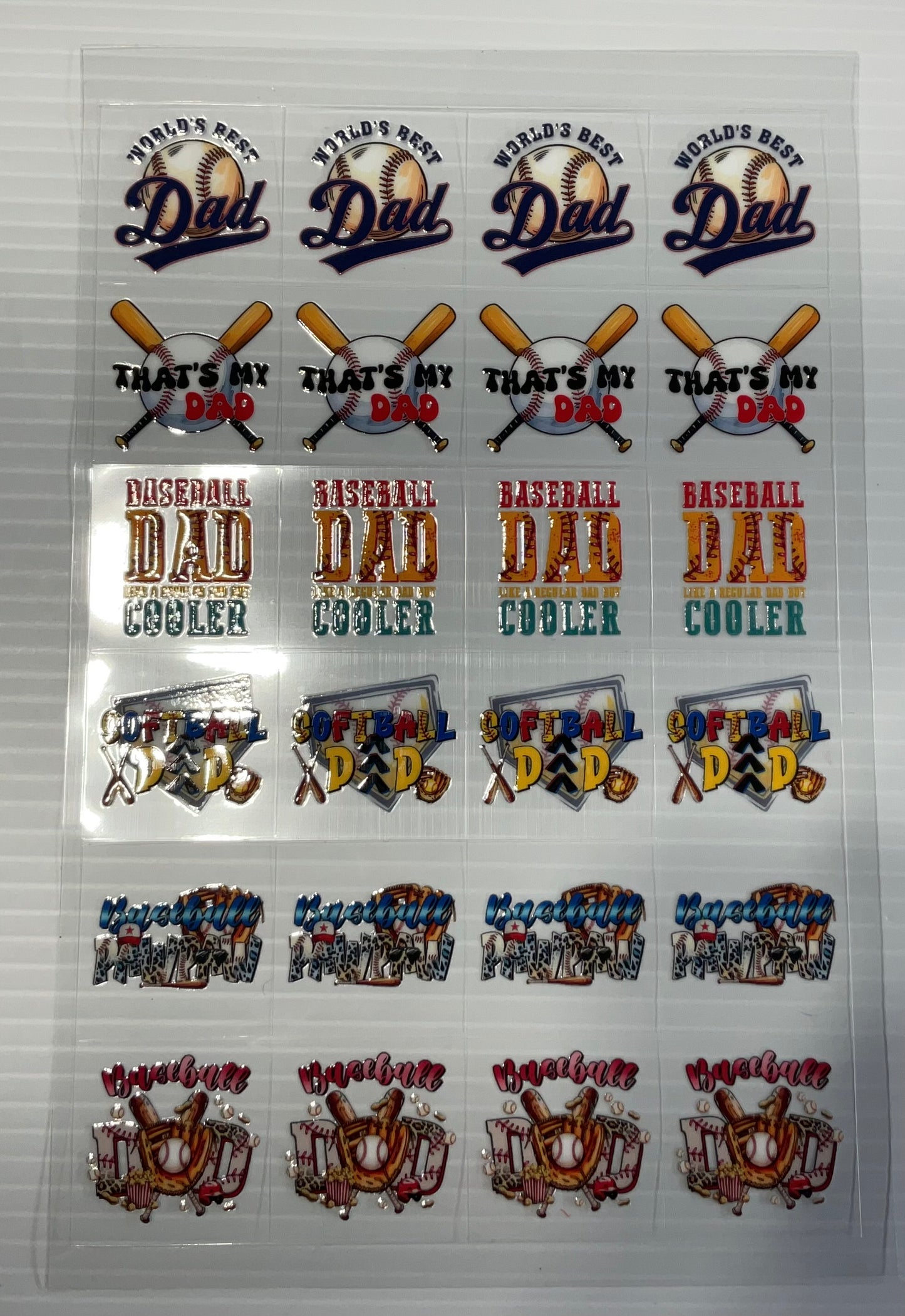 Dad Baseball - UV DTF Kiss Cut