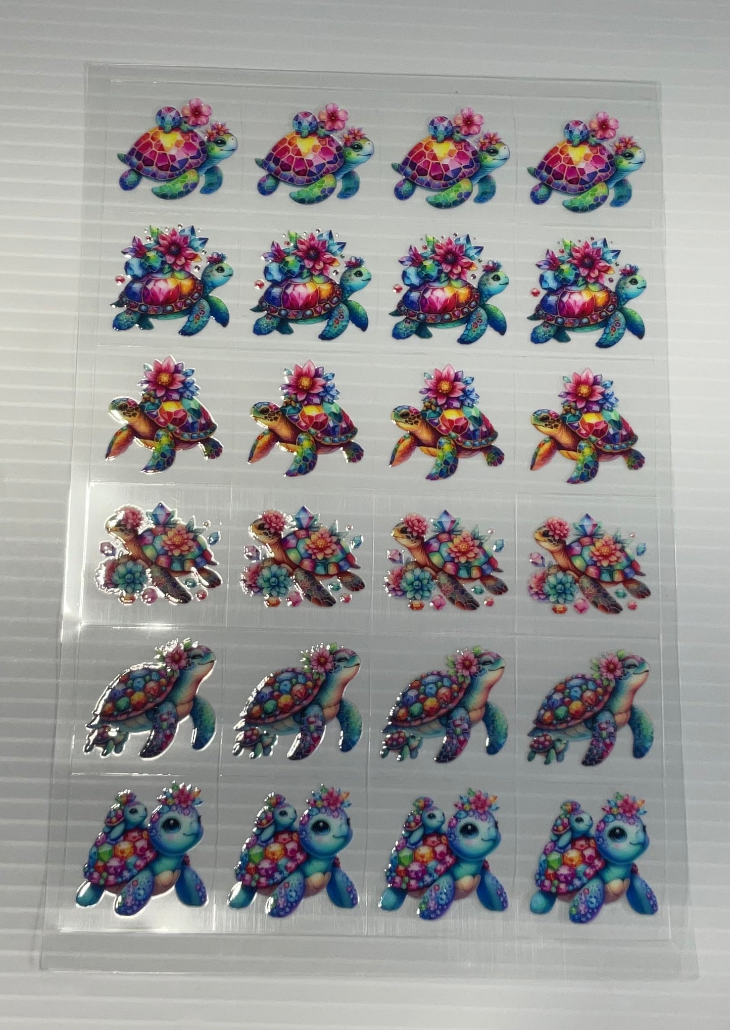 Gemstone Turtles - UV DTF Kiss Cut