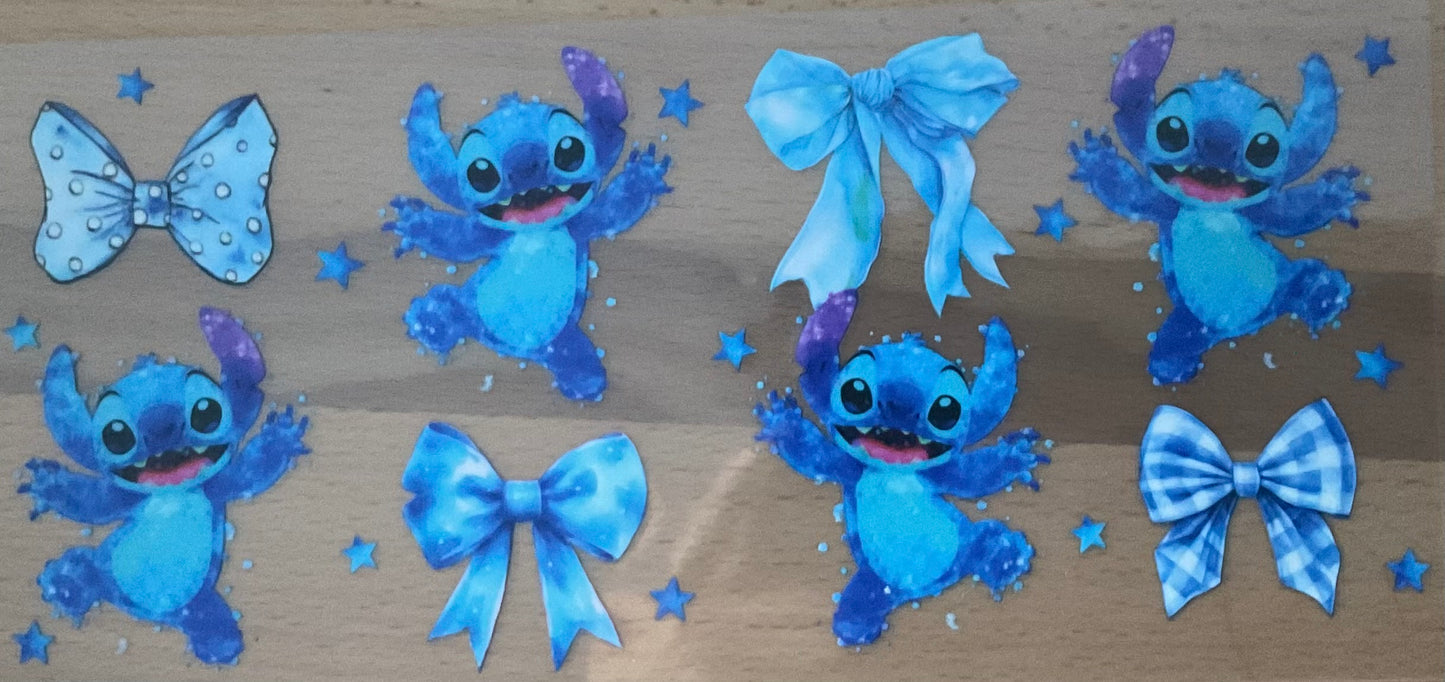 Blue Guy and Bows - UV DTF Tumbler Wrap