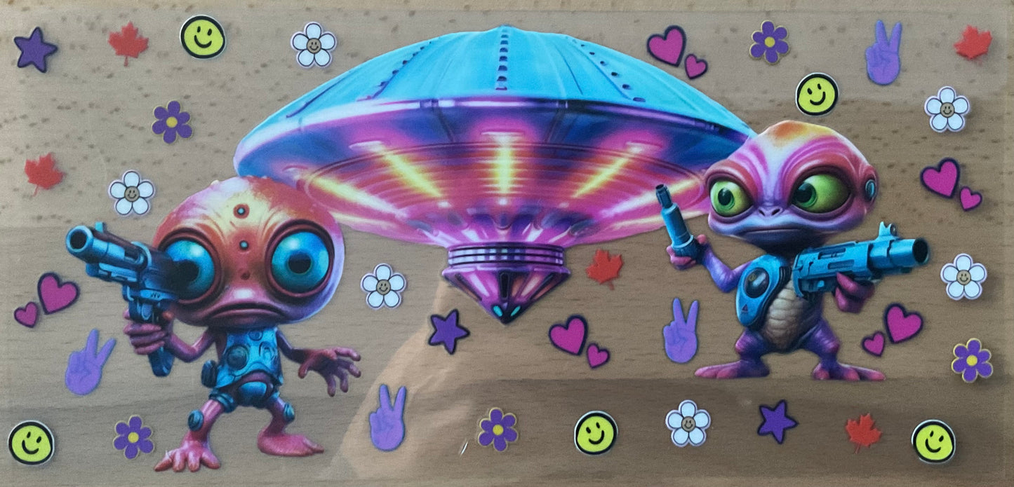 Alien UFO - UV DTF Tumbler Wrap