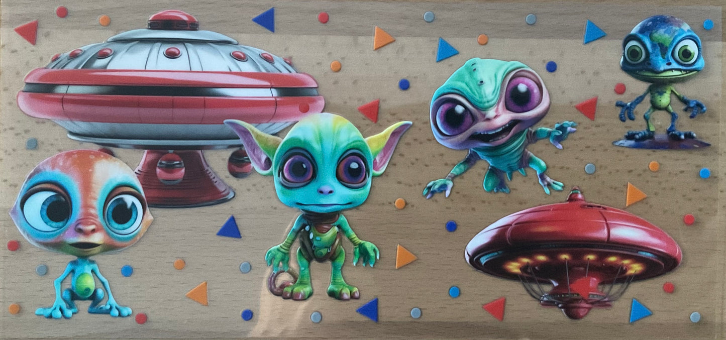 Alien UFO - UV DTF Tumbler Wrap