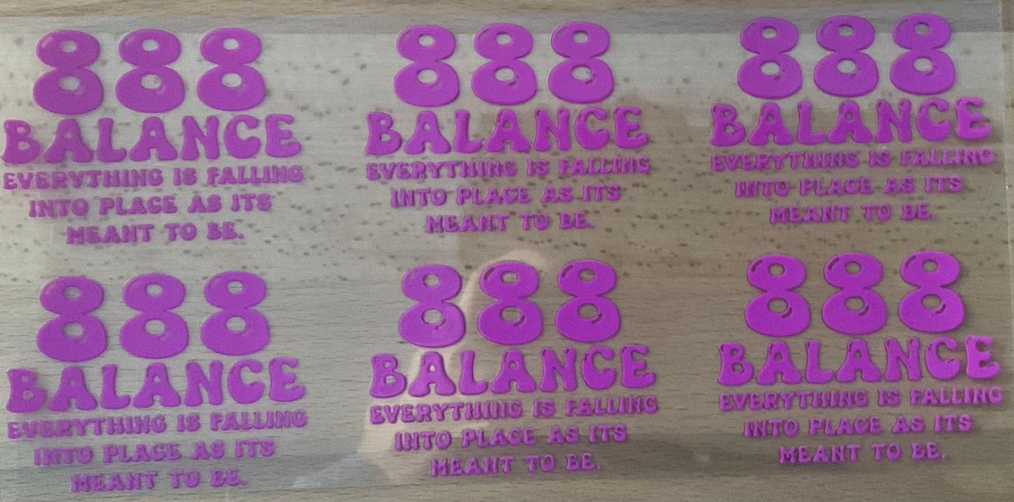 888 Balance - UV DTF Tumbler Wrap