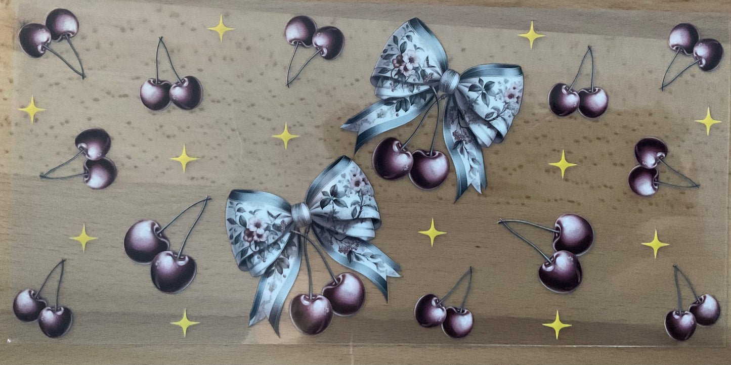 Cherries and Bows - UV DTF Tumbler Wrap