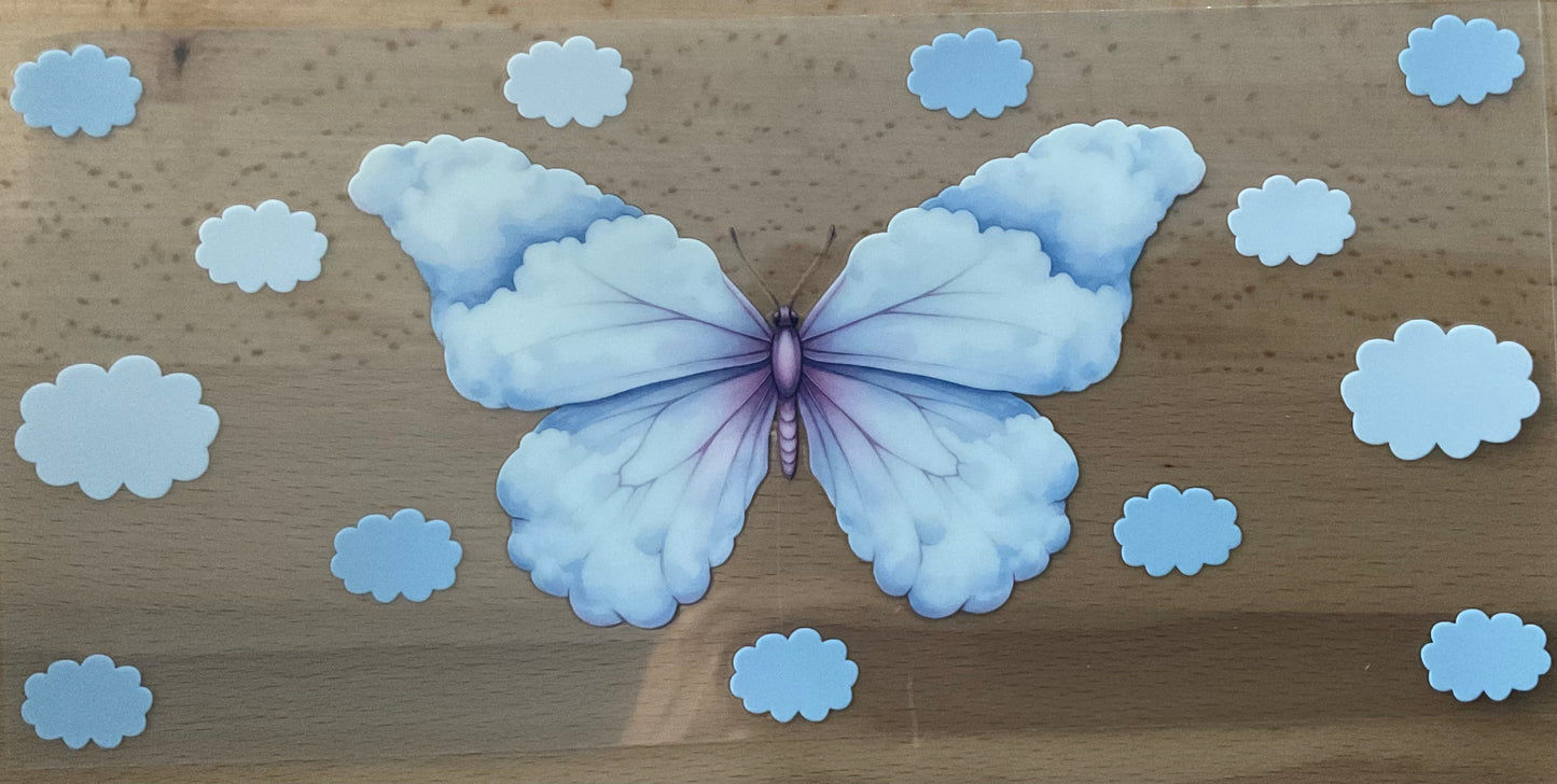 Cloud Butterfly - UV DTF Tumbler Wrap