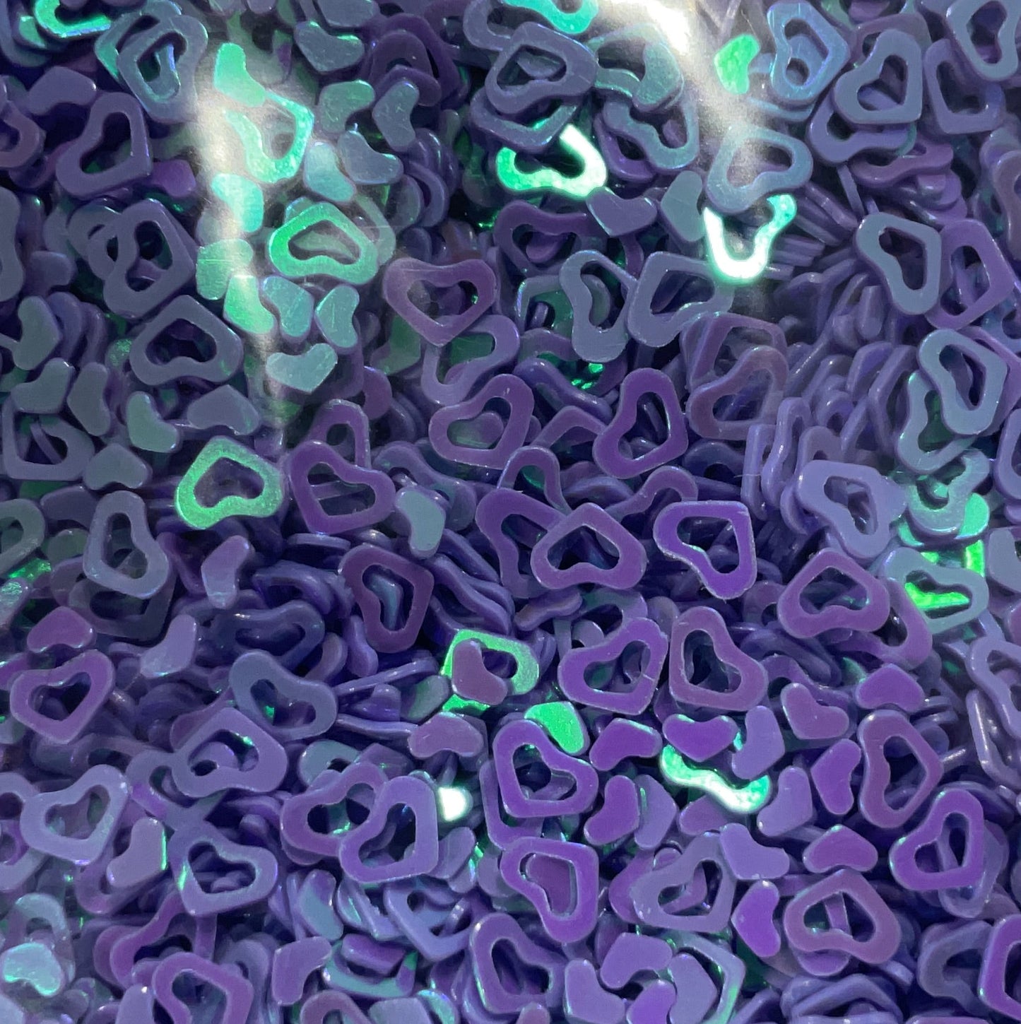Mini Purple Blue Shift Cut Out Hearts - Glitter Shapes