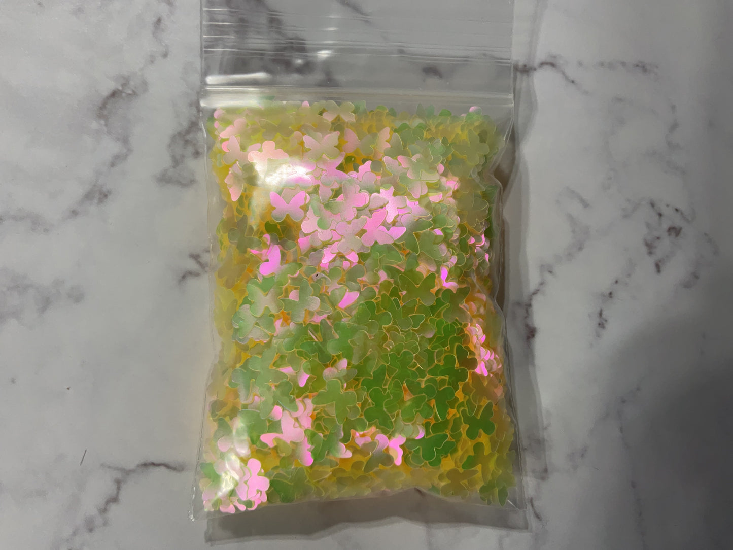 Yellow Translucent Butterflies - Glitter Shapes