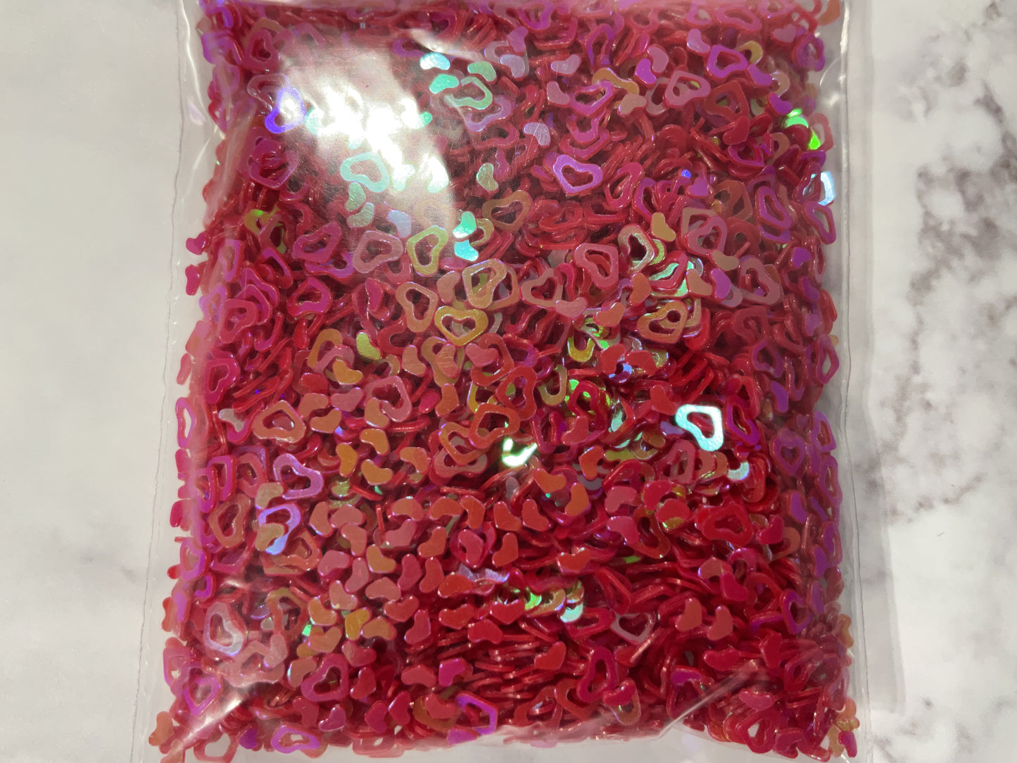 Mini Red Cut Out Hearts - Glitter Shapes