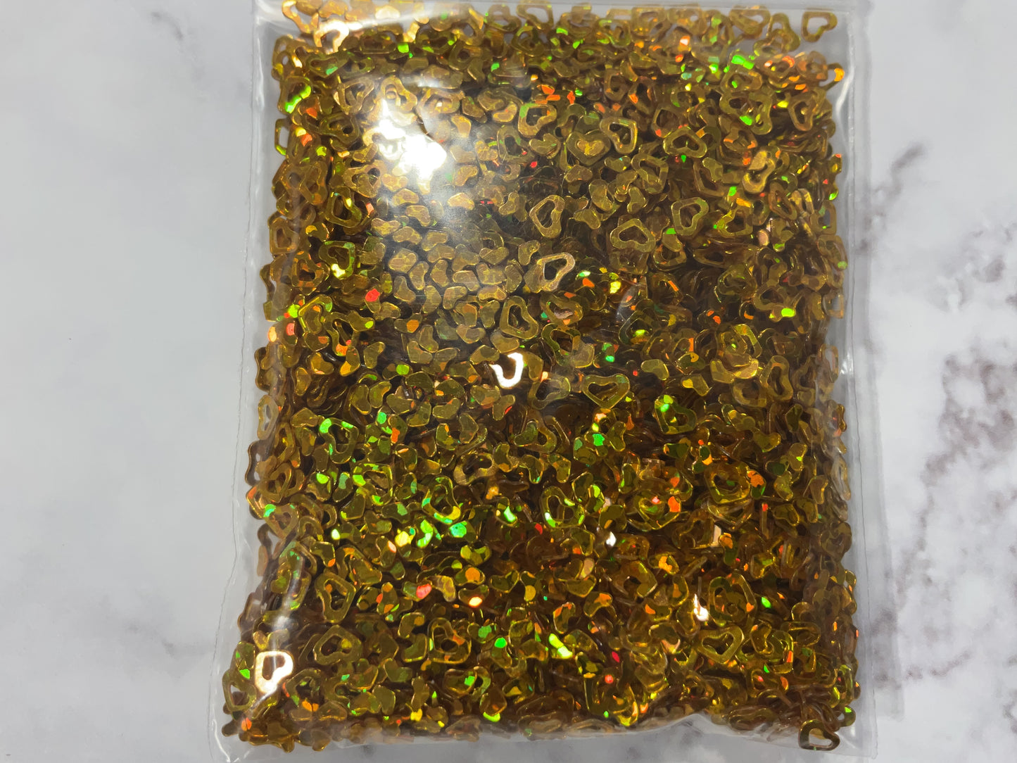 Gold Holographic Cut Out Hearts - Glitter Shapes