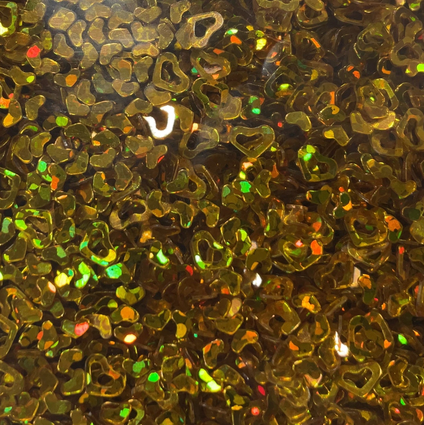 Gold Holographic Cut Out Hearts - Glitter Shapes