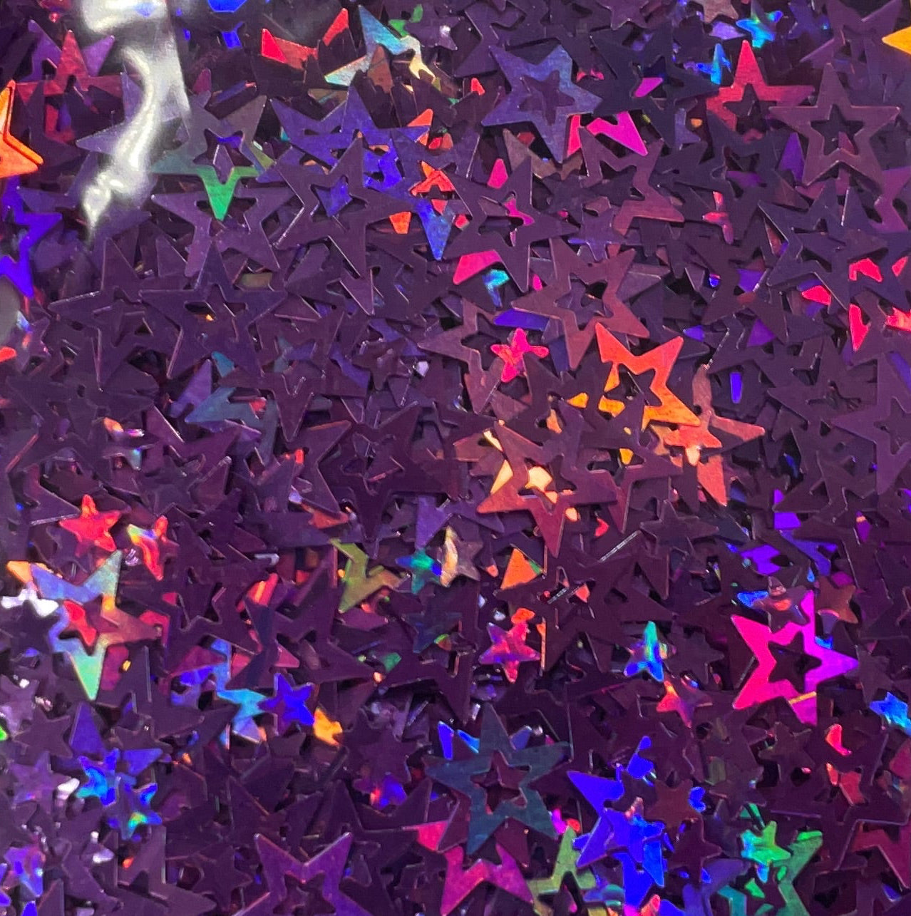 Purple Holographic Cut Out Stars - Glitter Shapes