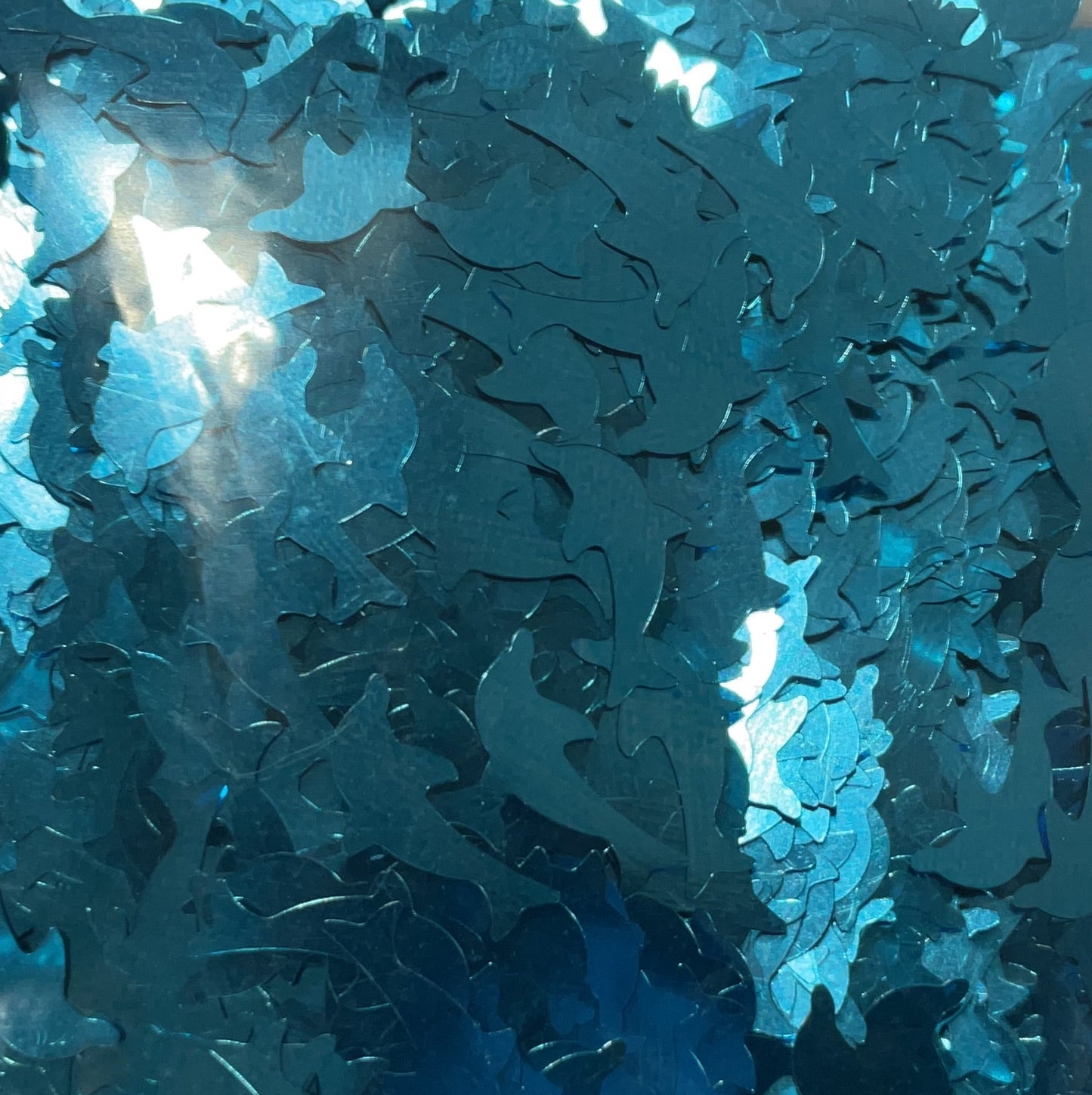 Blue Holographic Dolphins - Glitter Shapes