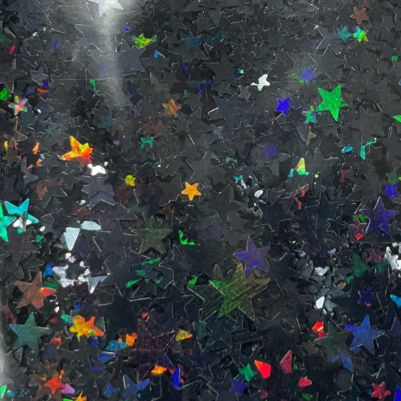 Multi-size Black Holographic Stars - Glitter Shapes