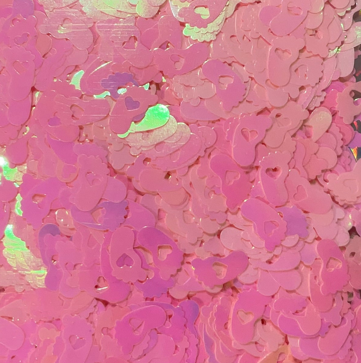 Pink Baby Feet - Glitter Shapes