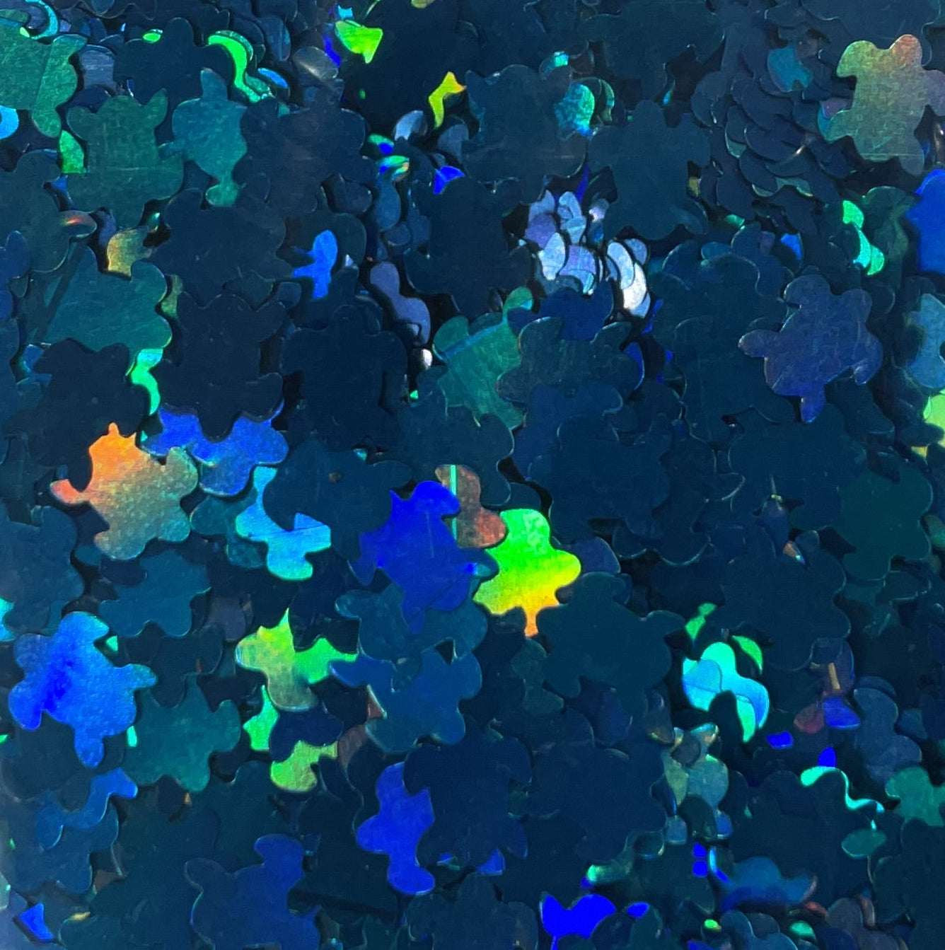 Blue Holographic Turtles - Glitter Shapes