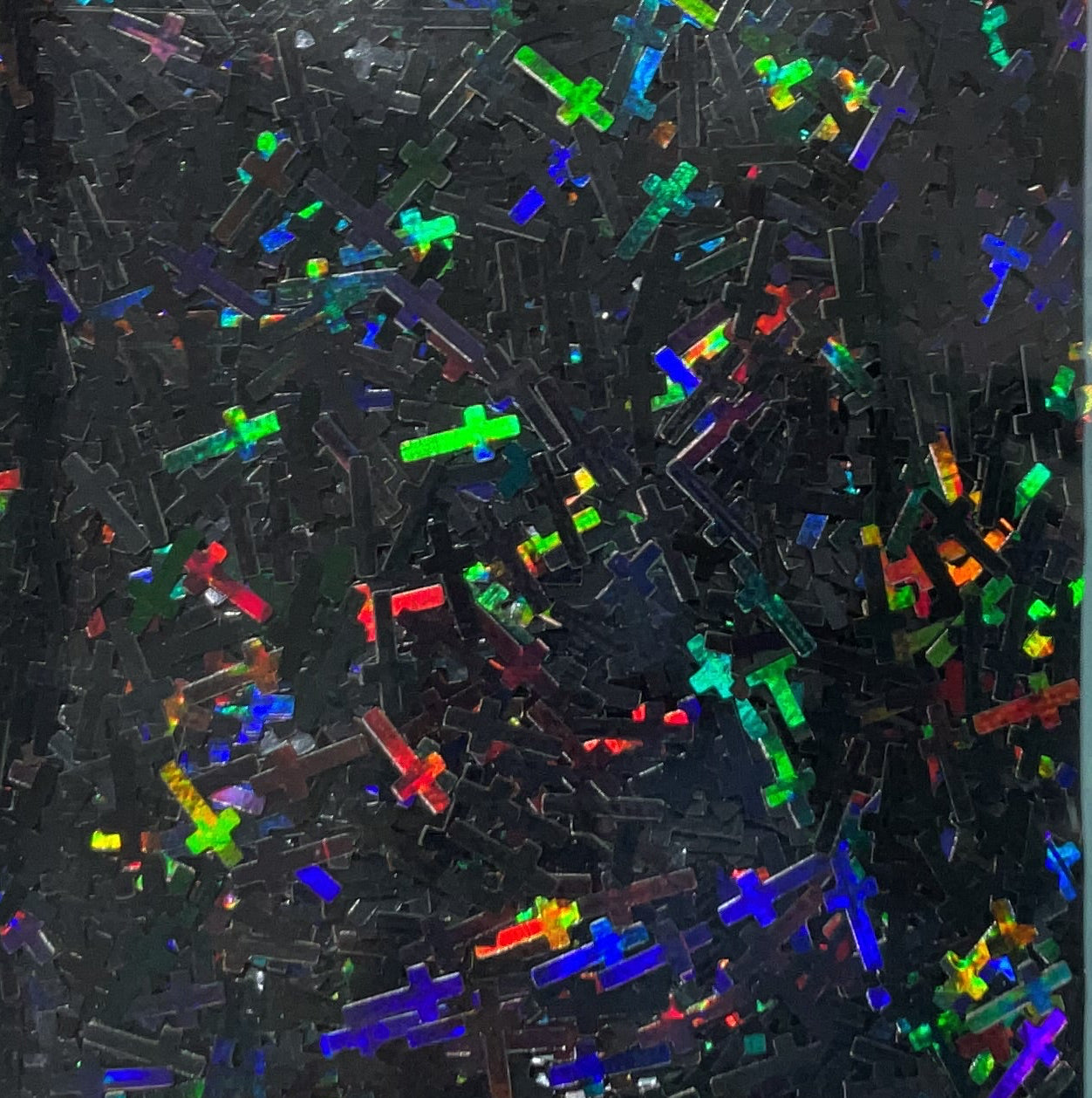 Black Holographic Crosses - Glitter Shapes