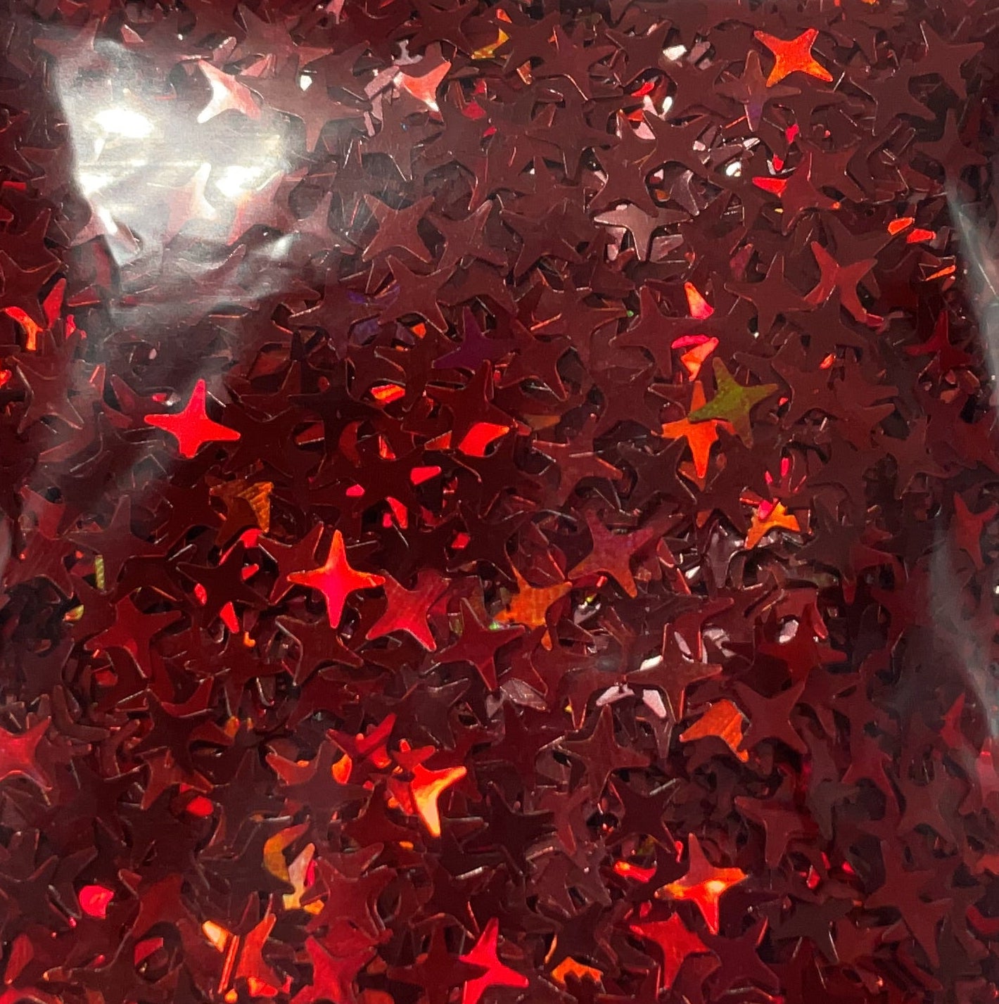 Mini Red Holographic Stars - Glitter Shapes