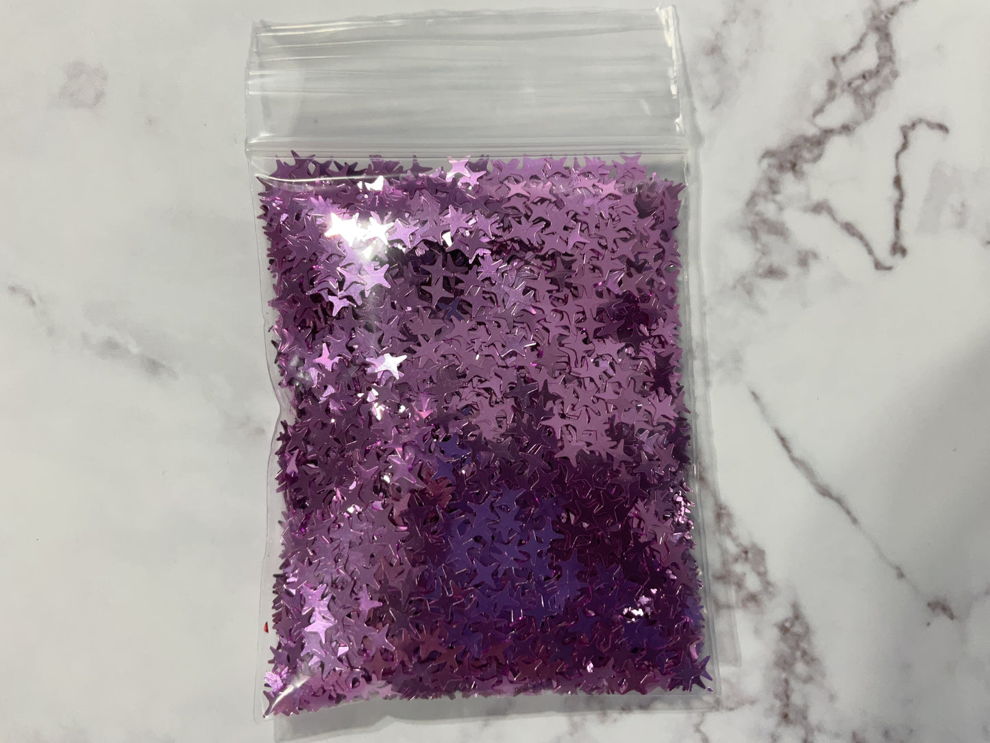 Mini Purple Holographic Stars - Polymer Clay Shapes
