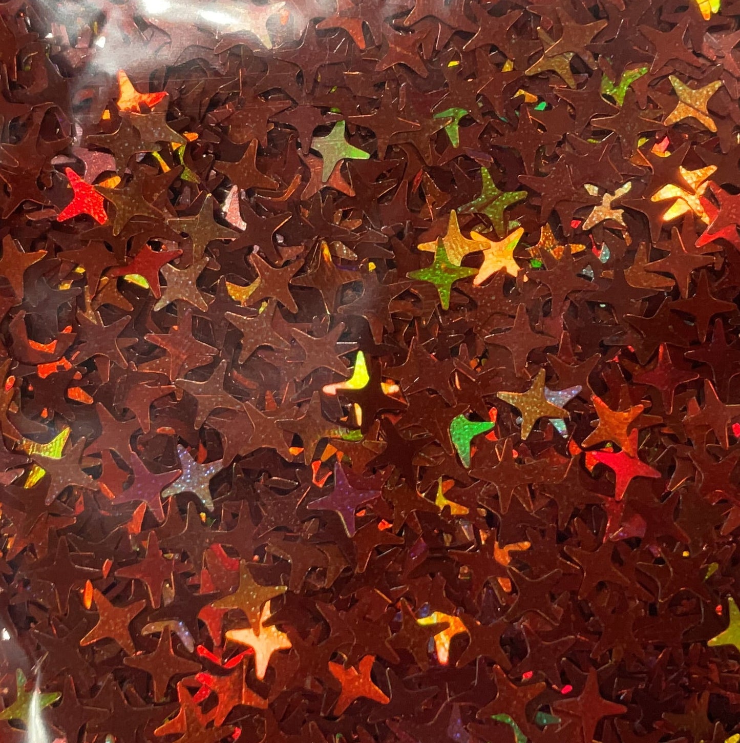 Mini Copper Holographic Stars - Glitter Shapes
