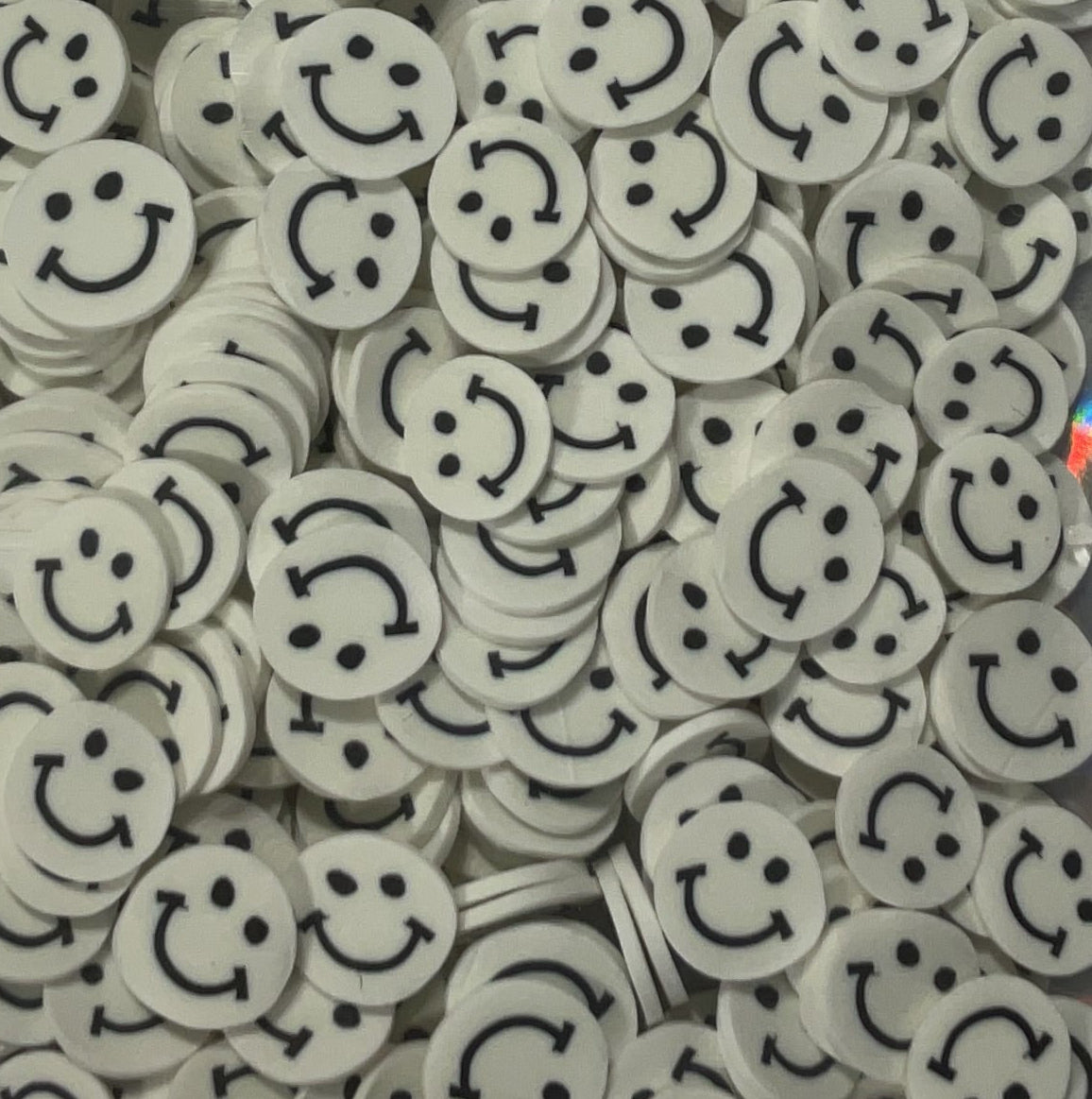White Happy Faces - Polymer Clay Shapes