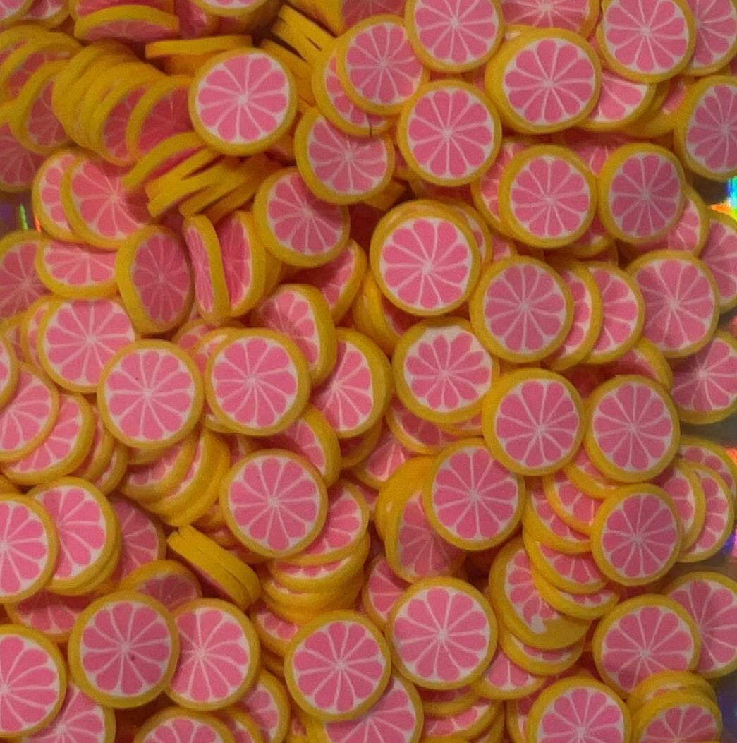 Pink Grapefruit - Polymer Clay Shapes