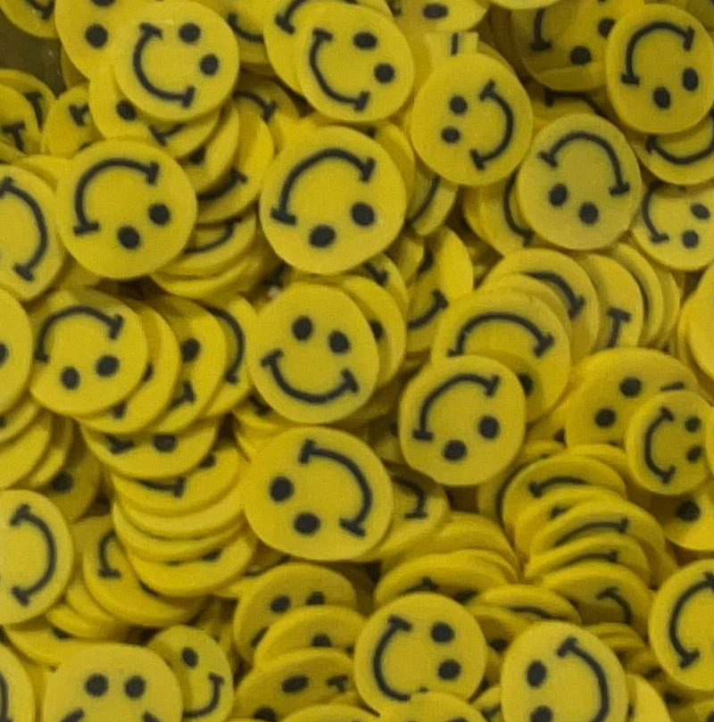 Yellow Happy Faces - Polymer Clay Shapes