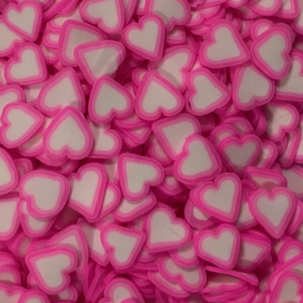 Pink White Hearts - Clay Shapes