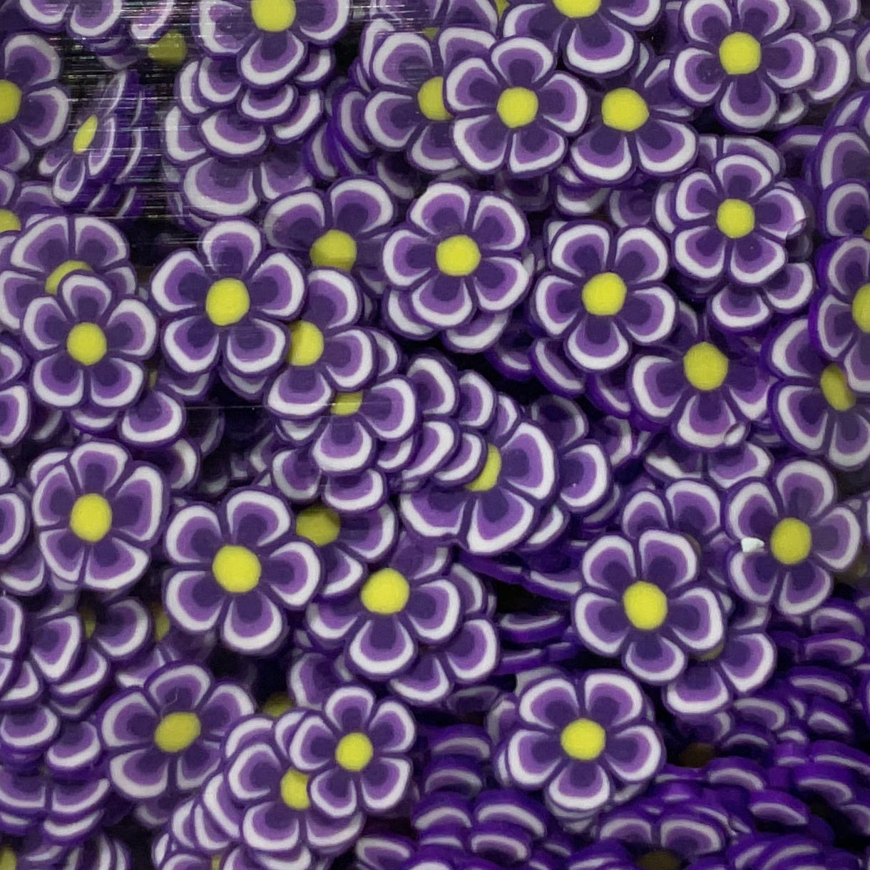 Purple Yellow Flowers - Clay Shapes