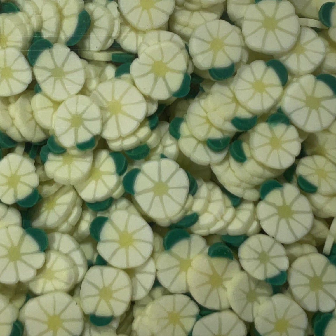 Yellow Flowers Green Leaves - Polymer Clay Shapes