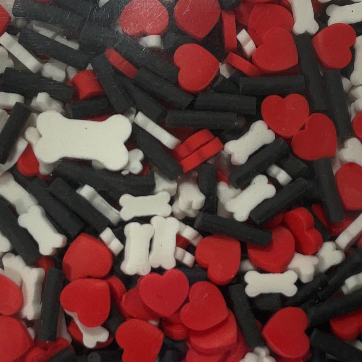 Dog Bones Hearts Sprinkles - Clay Shapes
