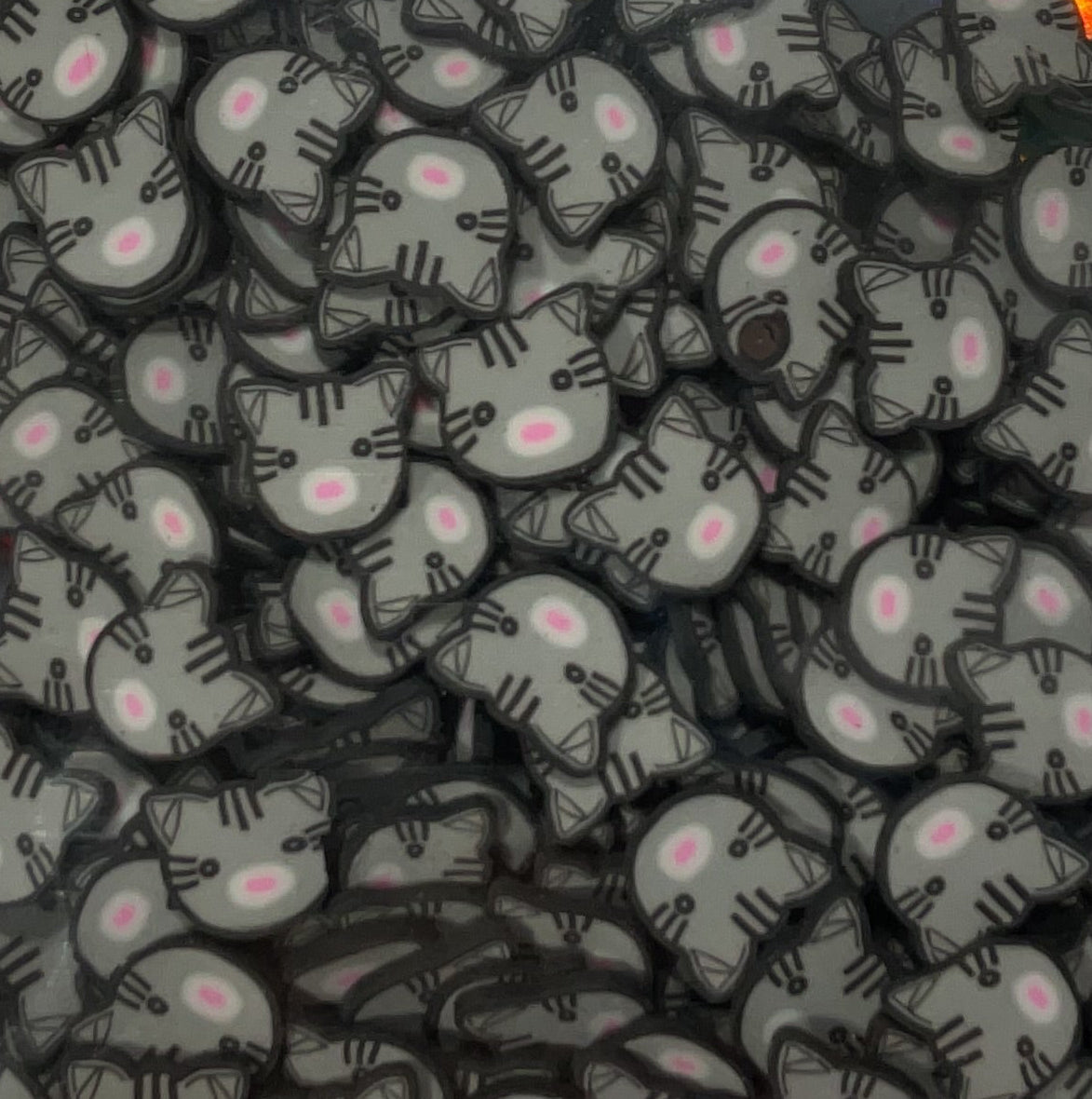 Grey Cats - Polymer Clay Shapes
