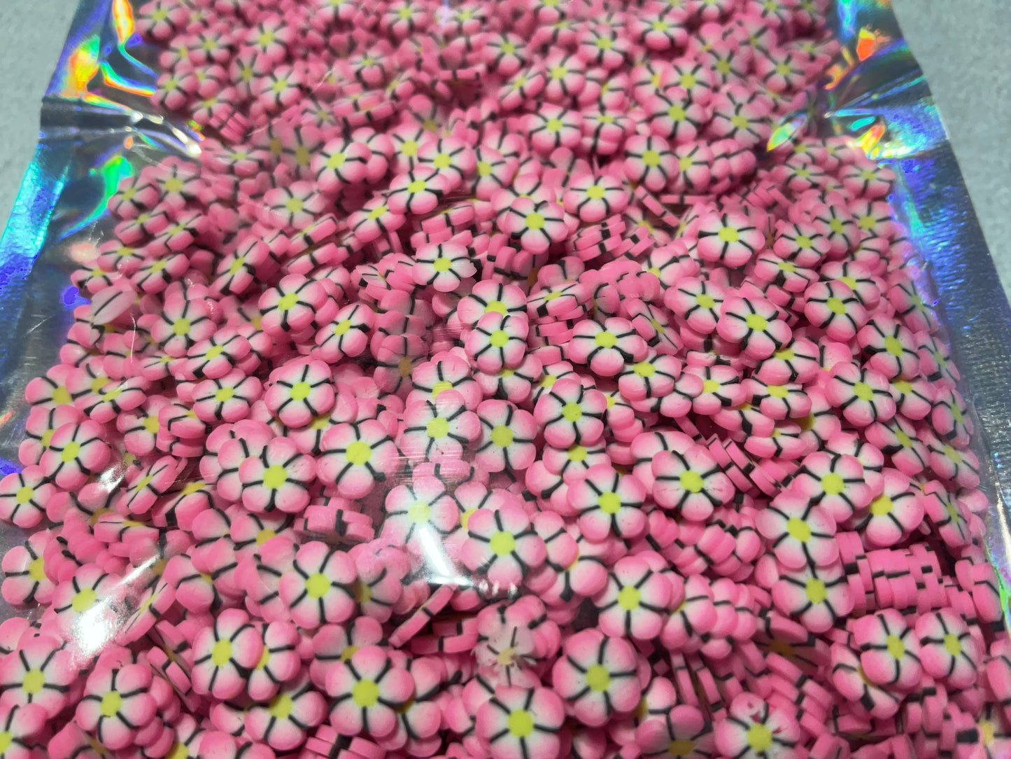 Pink Flowers - Polymer Clay Shapes