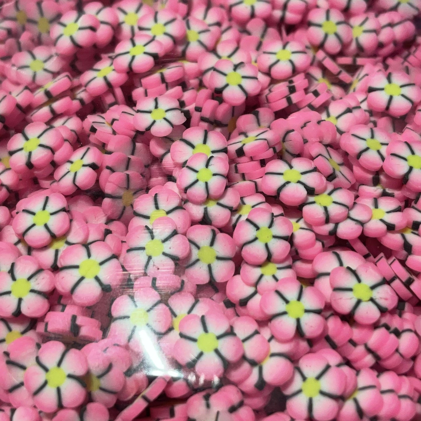 Pink Flowers - Polymer Clay Shapes