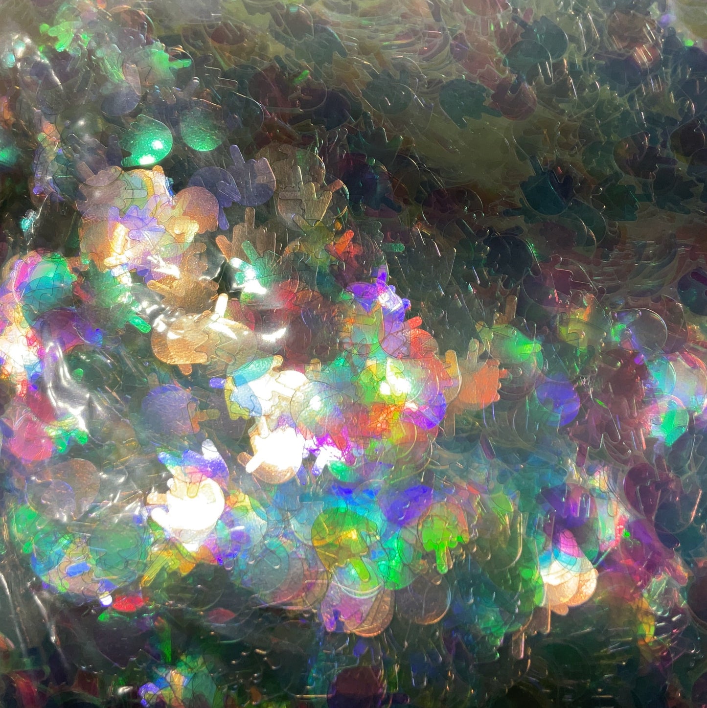 Middle Fingers Translucent Rainbow - Glitter Shapes