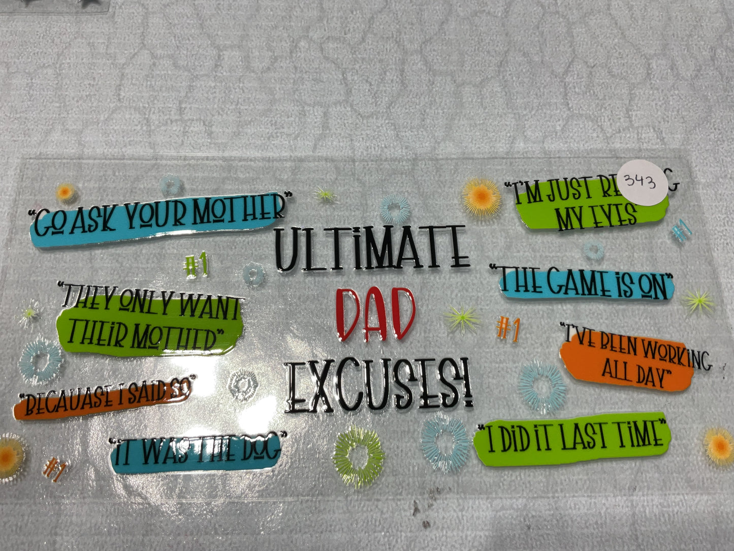 #343 UV DTF Tumbler Wraps
