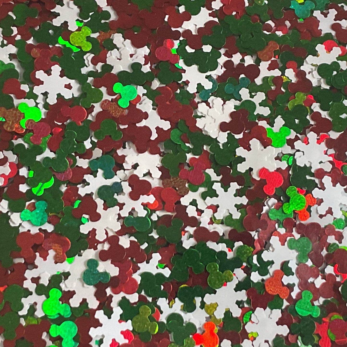 Multi-color Christmas Snowflake Mouse Heads - Glitter Shapes