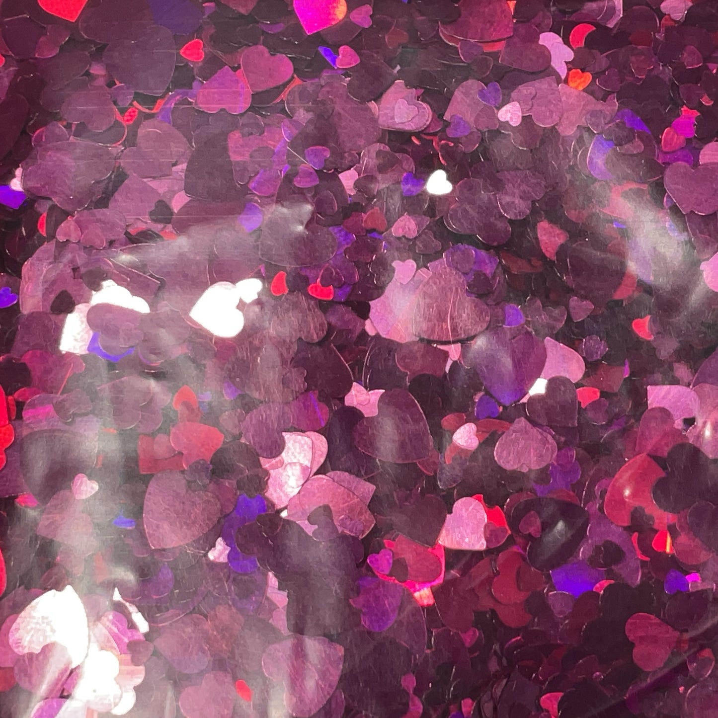 Magenta Holographic Pink Multi-size Hearts - Glitter Shapes