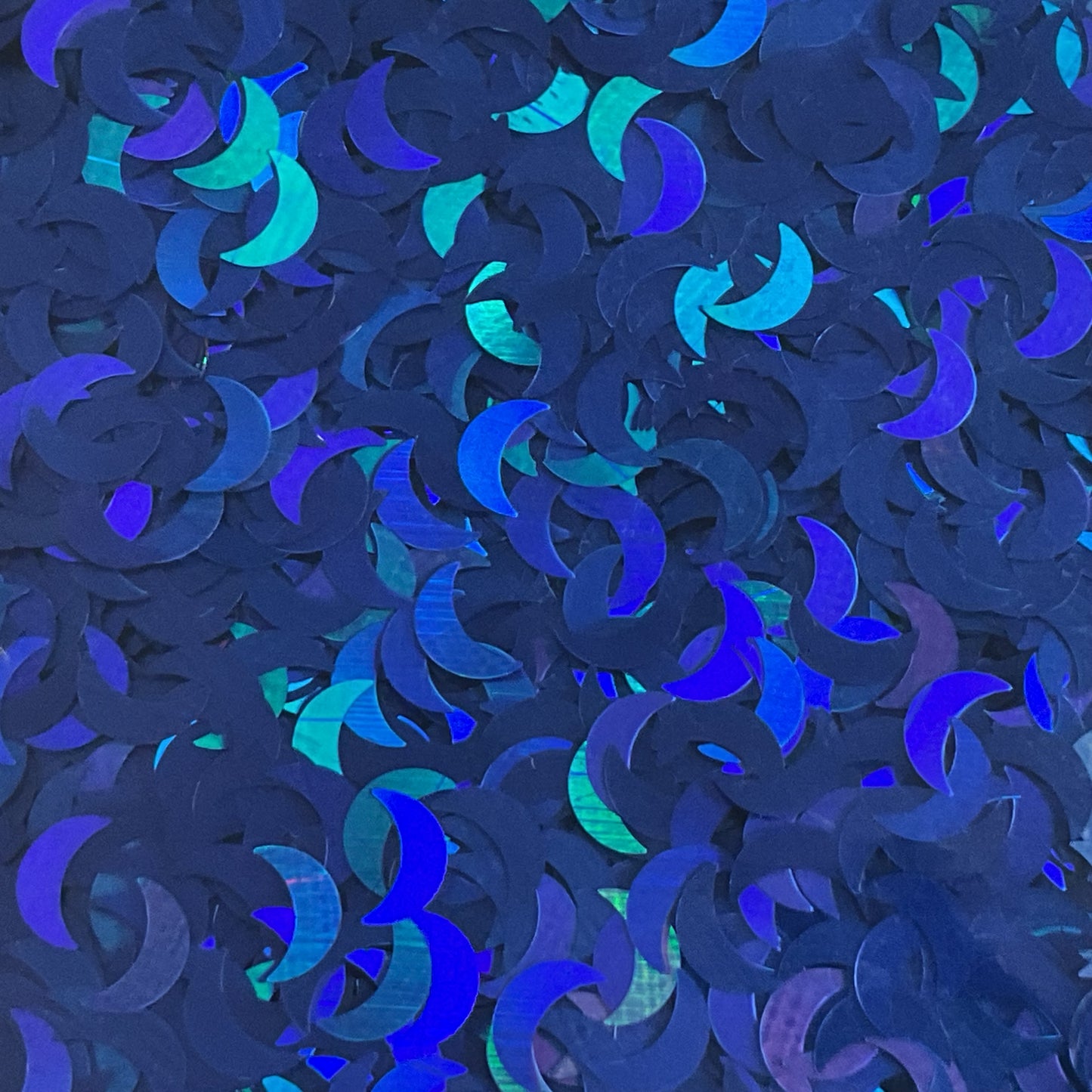 Blue Holographic Moons - Glitter Shapes