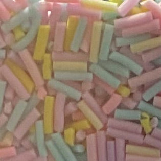 Sprinkles Mix #3 - Pastel Pink Purple Mint Yellow - Clay Shapes