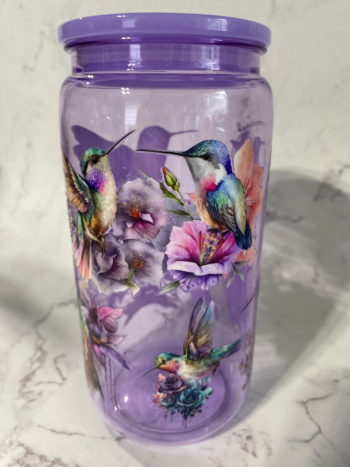 16oz Hummingbird Non Snow Globe Tumbler