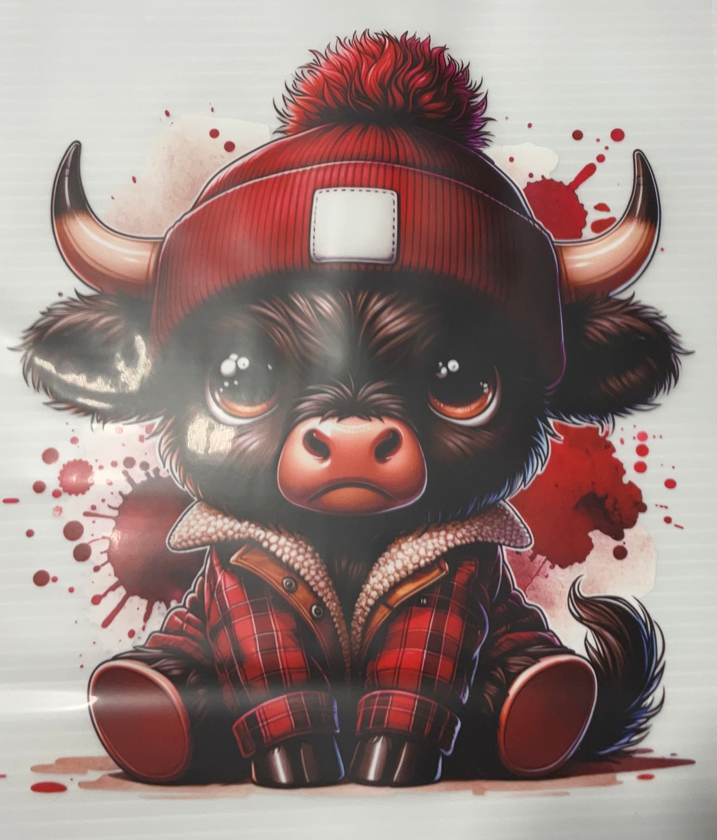 Highland Cow Red Plaid - DTF Heat Transfer
