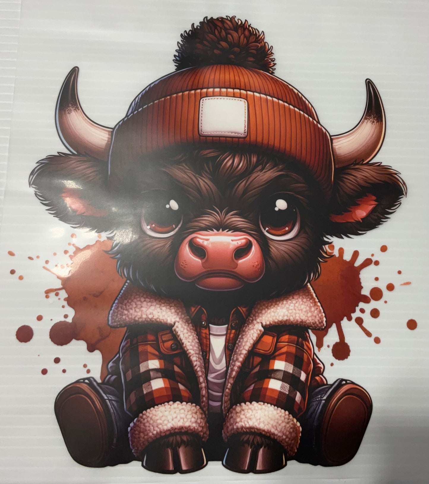Boy Cow Brown Plaid - DTF Heat Transfer