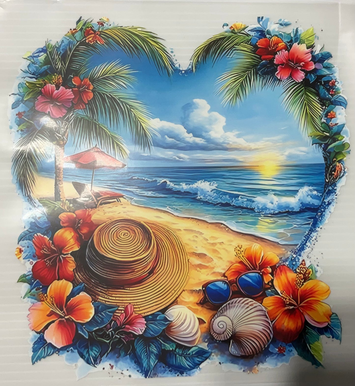 Beach Scene Heart Shape