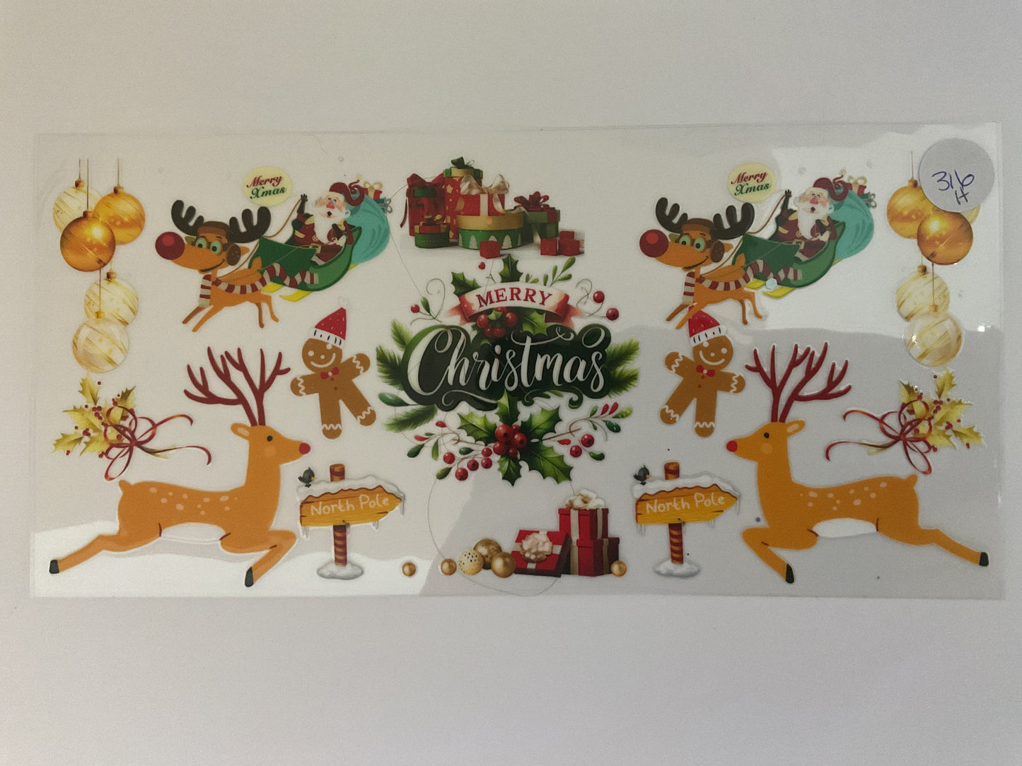 #316H - Merry Christmas - UV DTF