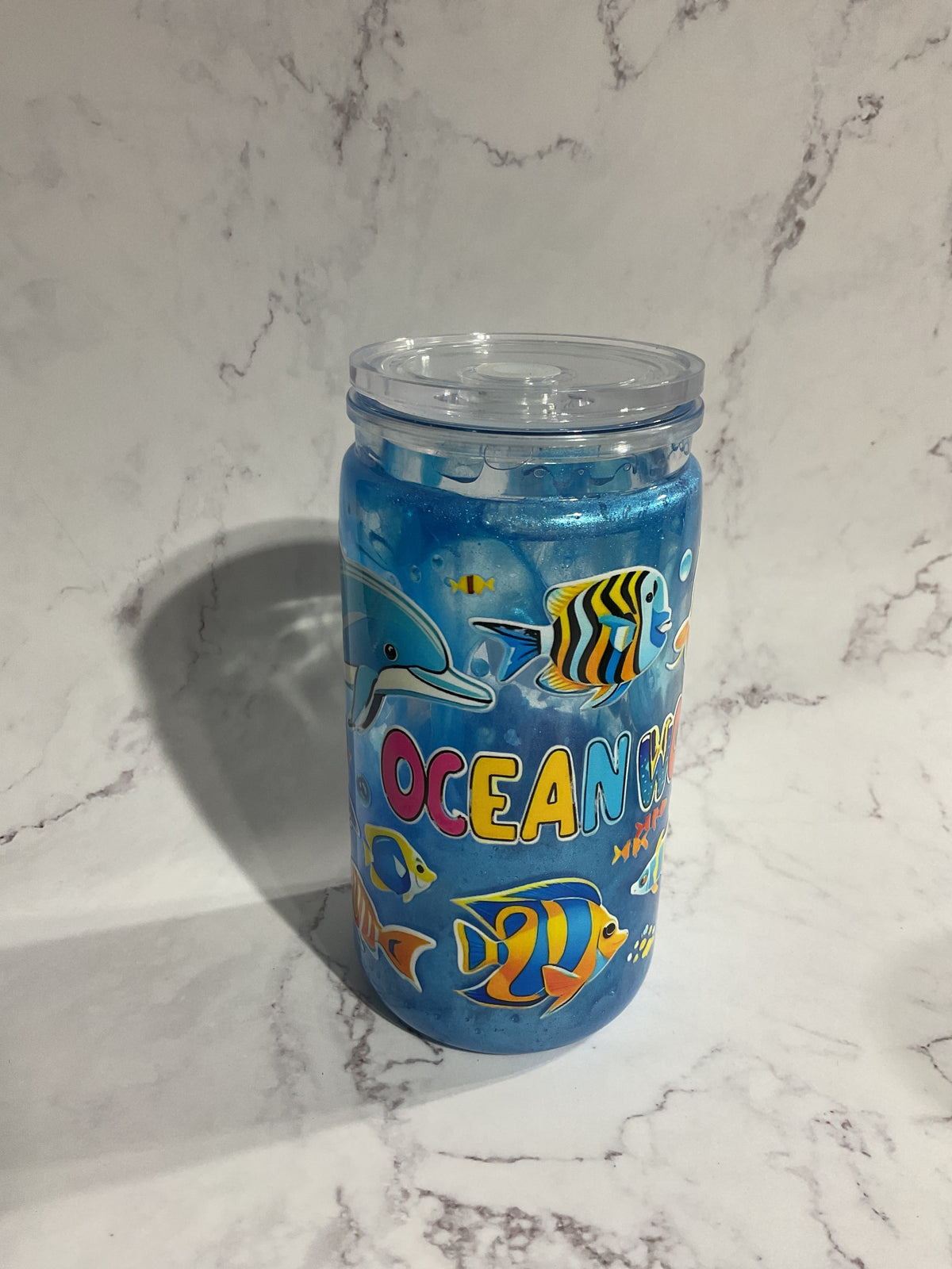 16oz Ocean Lava Snow Globe Tumbler