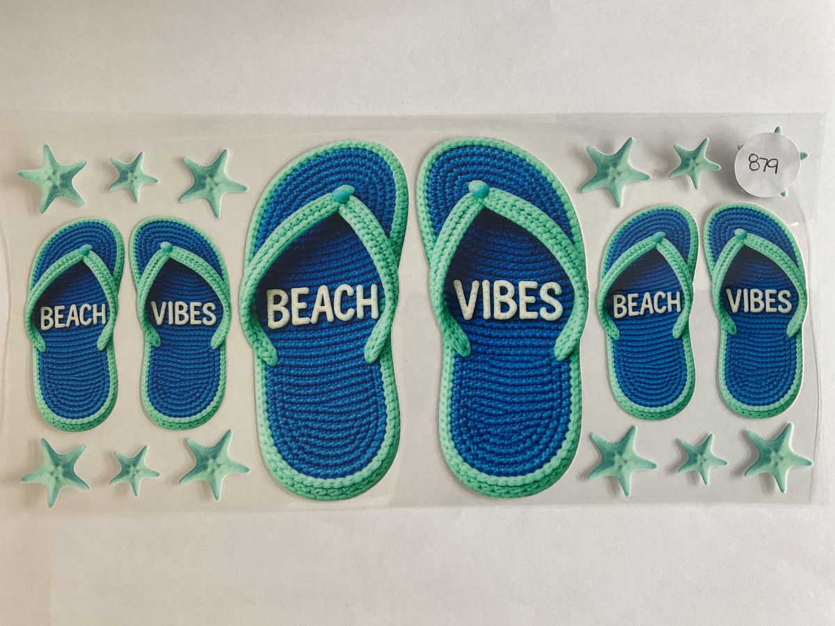 #879 - Beach Vibe Flip Flops - UV DTF